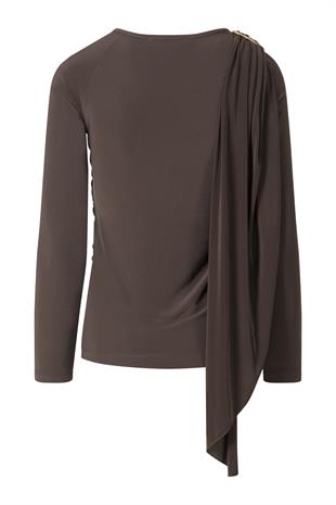 Şal Detaylı Bluz Acı Kahve