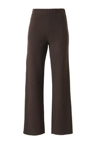 Şardonlu Kolsuz Bluz Pantolon Takım Acı Kahve