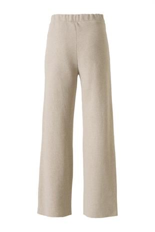 Şardonlu Kolsuz Bluz Pantolon Takım Bej