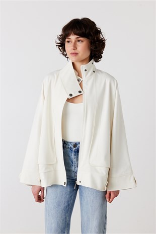 Scarlet Gabardin Oversize Ceket Ekru