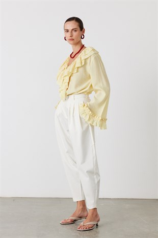 Sculpt Balon Pensli Pantolon Beyaz
