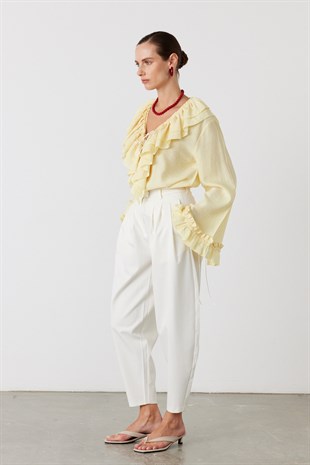 Sculpt Balon Pensli Pantolon Beyaz