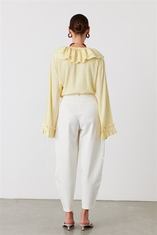 Sculpt Balon Pensli Pantolon Beyaz