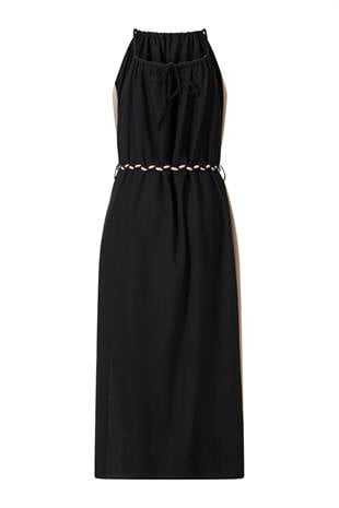 Siyah Çift Renkli Elbise