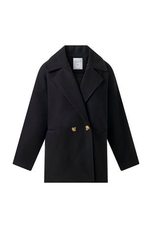 Siyah Mevsimlik Kısa Kaşe Kaban SİYAH