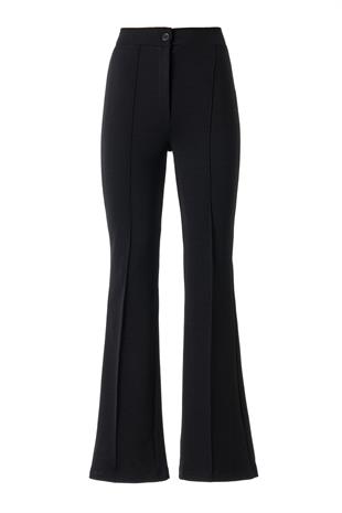 Siyah Yüksek Bel Likralı Pantolon SİYAH