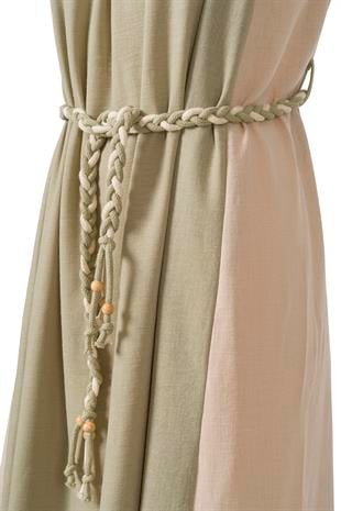 Su Yeşili Çift Renkli Elbise