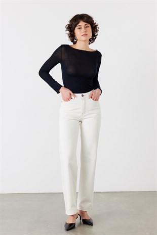 Tina Straight Fit Jean Ekru