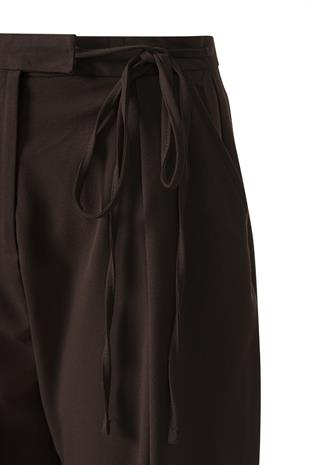 Yandan Bağlamalı Palazzo Pantolon Acı Kahve