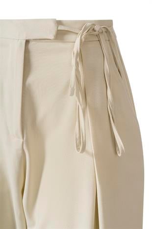 Yandan Bağlamalı Palazzo Pantolon Bej