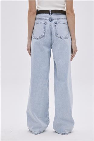 Light Blue High Waist Wide-Leg Jeans