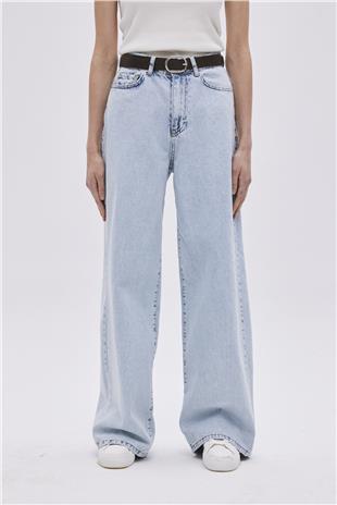Light Blue High Waist Wide-Leg Jeans