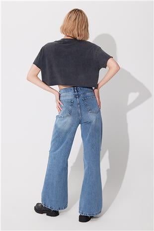 Anthracite Acid Wash strappy Oversize T-shirt SS23TE4733ANT