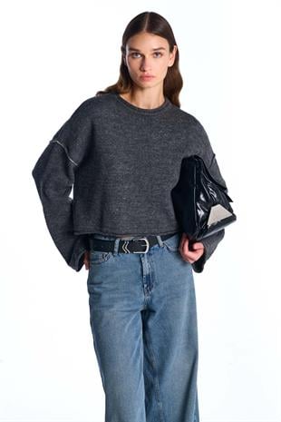 Antrasit Basic Triko Kazak