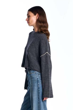 Antrasit Basic Triko Kazak