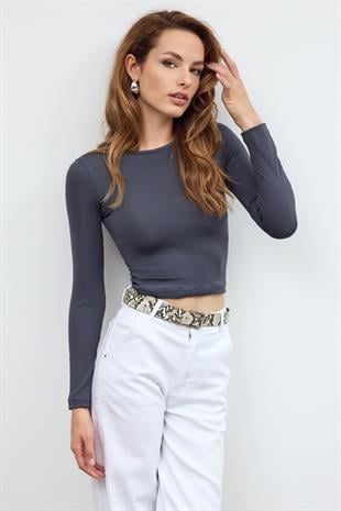 Antrasit BİSİKLET YAKA BASİC BODY