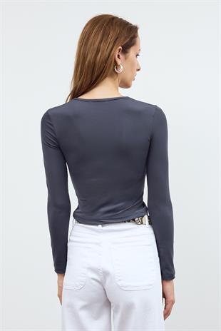 Antrasit BİSİKLET YAKA BASİC BODY