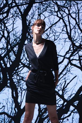 Antrasit Düğmeli Triko Hırka