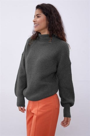 Anthracite Crop Tube Sweater SWK4333ANT