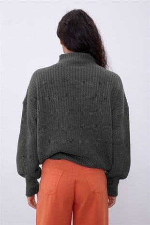 Anthracite Crop Tube Sweater SWK4333ANT