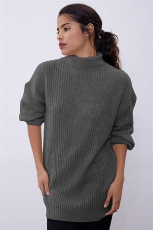 Anthracite Long Tube Sweater SWK4334ANT