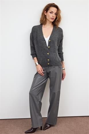 ANTRASİT YIRTIK DETAYLI HIRKA