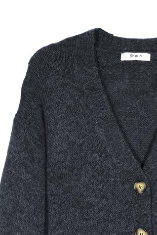 ANTRASİT YIRTIK DETAYLI HIRKA