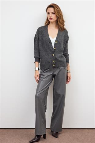 ANTRASİT YIRTIK DETAYLI HIRKA