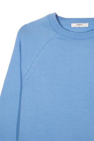 Bebe Mavi Bisiklet Yaka Kazak