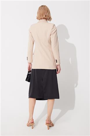 Beige 4 Buttoned Reefing Blazer Jacket SS23J4708BJ