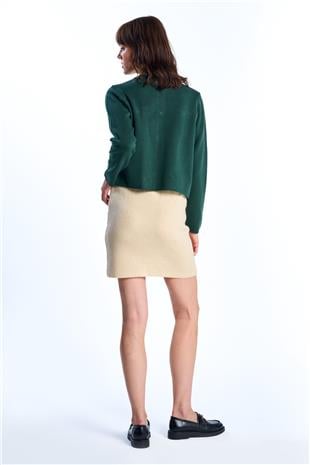 Bej Basic Triko Etek