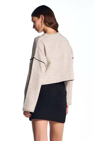 Bej Basic Triko Kazak