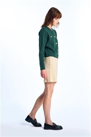 Bej Basic Triko Etek