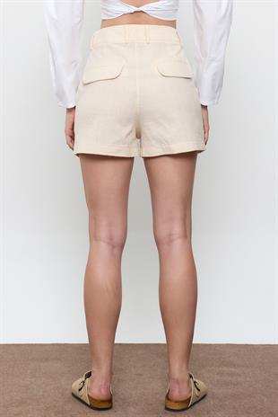 Bej Mini Şort