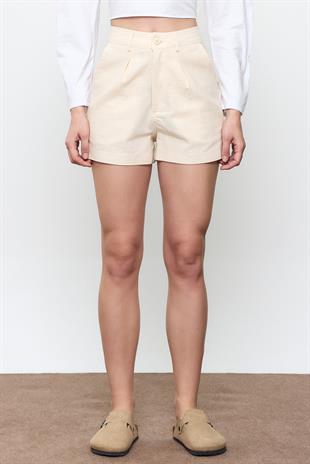 Bej Mini Şort