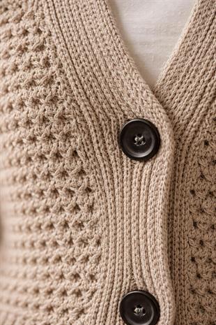 Bej Tshirt Yelek Takım