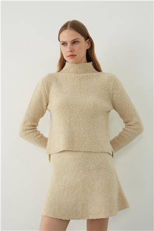 Frilled Mini Knitted Skirt