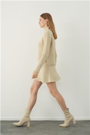 Frilled Mini Knitted Skirt