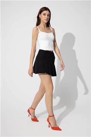 White Strappy Knitwear Corset SWA4657BE