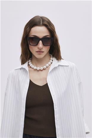 White Striped Oversize Shirt