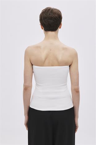 White Strapless Blouse
