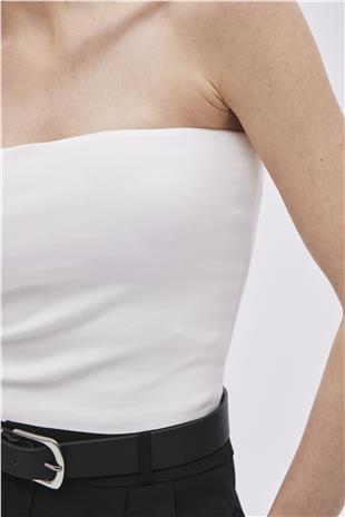 White Strapless Blouse