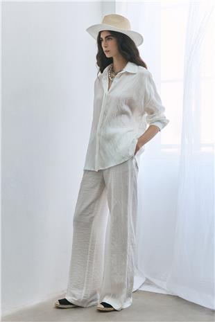 Buruşuk Görünümlü Pantolon