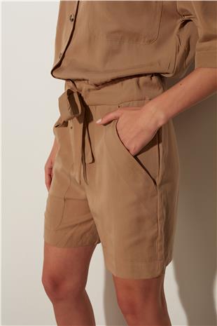 Camel Tencel jumpsuit shorts SS23T4791CA