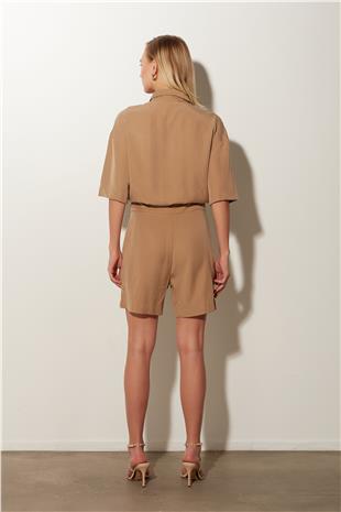 Camel Tencel jumpsuit shorts SS23T4791CA