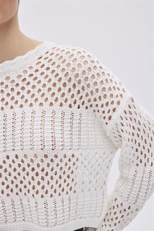 Ecru Open Knit Sweater