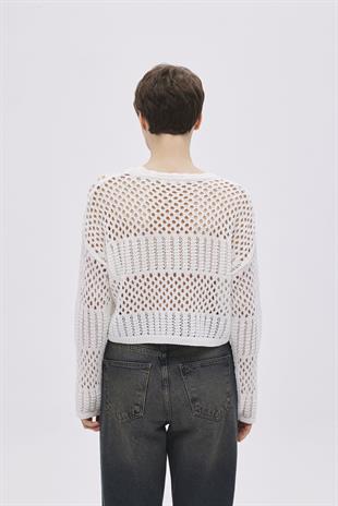 Ecru Open Knit Sweater