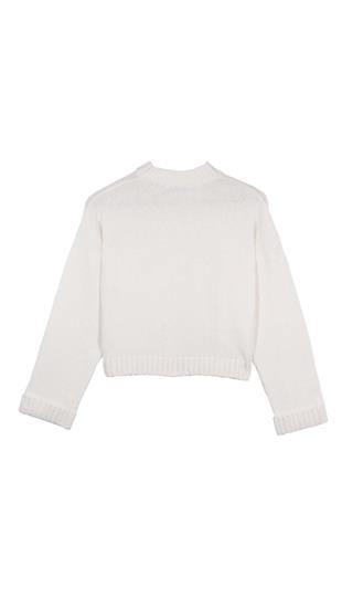 Ekru Asimetrik Triko Kazak