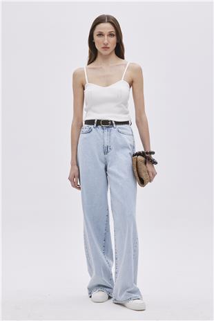 Ecru With Straps Knitwear Singlet