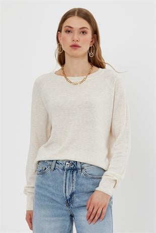Ecru Basic Knitwear Sweater